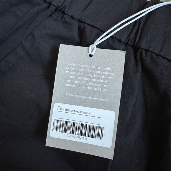 NWT Everlane Womens Black Organic Cotton Elastic Waist Pull-on Easy Short Small - Picture 9 of 9